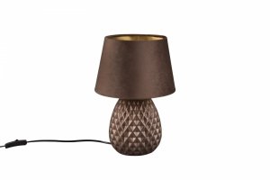 Nowoczesna Dekoracyjna Lampka Stołowa Z Abażurem W Kolorze Brązowym ARIANA R51531926 RL