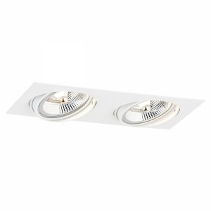 Nowoczesna minimalistyczna lampa sufitowa wpuszczana oprawa podtynkowa oczko podwójne biały OLIMP PLUS 1046 Argon