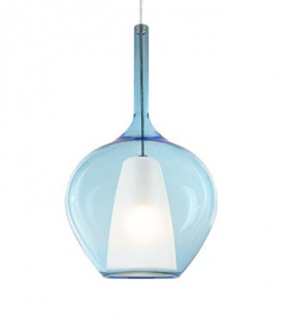 Szklana niebieska lampa wisząca nowoczesna designerska salonowa dekoracyjna Kalique sp1-1 d28 359588 Ideal Lux 