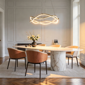 Dekoracyjna złota lampa wiszaca LED nowczesna w stylu glamour INFANIA 32 CCT LP-1670/1P GD Light Prestige 