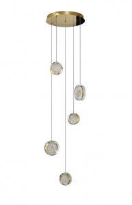Efektowna dekoracyjna lampa wisząca LED złota ściemnialna EUFORIA AZ6738 5 3-STEP DIMM GOLD Azzardo 
