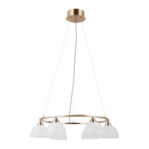 Złota lampa wisząca okrągła ring Montiel led 30W Italux PND-34374-6-HBR nad stół jadalniana