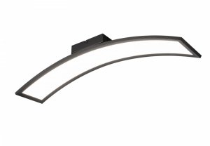 Nowoczesny plafon lampa sufitowa LED czarna metalowa designerska minimalistyczna prostokątna zagięta SIGMA R64861132 Rl