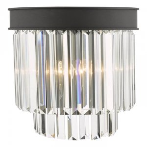 Czarny Kinkiet Ścienny Kryształowy Nowoczesny CELEUS CEL0922 DAR LIGHTING