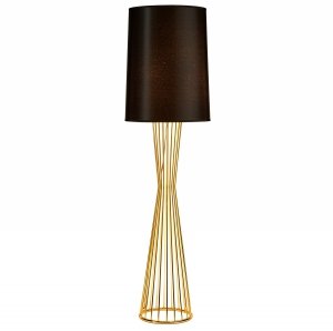 Czarna lampka podłogowa stojąca tkaninowy abażur designerska podstawa minimalistyczna klasyczna nowoczesna FILO MF1235 Step Into Design