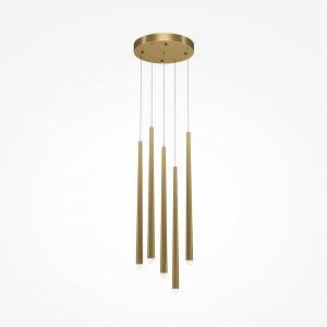 Lampa wisząca sopel LED aluminium mosiężna regulacja wysokości nad stół dekoracyjna Cascade MAYTONI MOD132PL-L30BSK