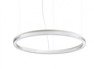 Designerska biała lampa wisząca LED okrągła ring nowoczesna dekoracyjna minimalistyczna Crown sp d80 339146 Ideal Lux 