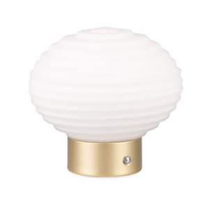 Dekoracyjna Lampka Stołowa LED W Kolorze Mosiądz Szklany Klosz EARL R57771101 RL