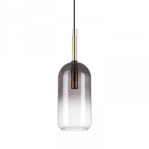 Lampa Wisząca Nowoczesna Minimalistyczna Czarny Szklany Klosz EMPIRE SP1 CILINDRO 309804 IDEAL LUX