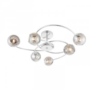 Designerski Plafon Sufitowy Chrom Szklane Klosze AERITH 73582 ENDON