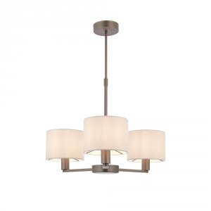 Dekoracyjna lampa wisząca żyrandol abażurowy jedwabny okrągły klasyczny minimalistyczny Daley 73016 ENDON