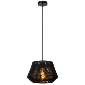 Czarna Lampa Wisząca Boho Bawełniana JESSICA 10421/30/30 LUCIDE