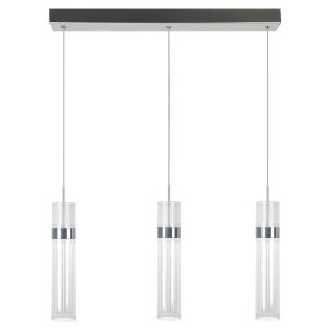 Designerska lampa wisząca w kolorze chrom nowoczesna art deco glamour AMBIENTE LED CCT LP-1510/3L CH Light Prestige
