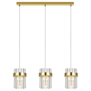 Złota lampa wisząca Vetro Light Prestige LP-2910/3L GD nad stół jadalniana glamour