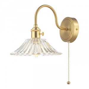 Mosiądzowany Kinkiet Ścienny Vintage Szklany Klosz HADANO HAD0740-04 DAR LIGHTING