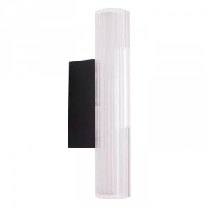 Nowoczesny Kinkiet Ścienny Szklany LED Czarne Elementy FAYETTE W0363 MAXLIGHT