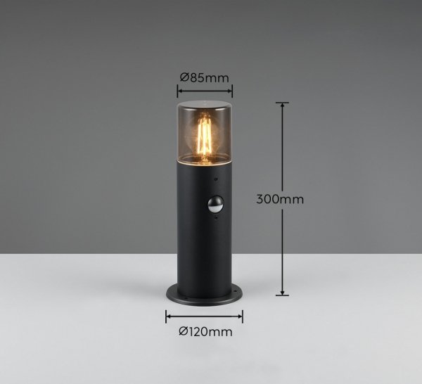 Minimalistyczny Nowoczesny Słupek Ogrodowy Czarny Czuinik Ruchu HOOSIC 522260132 TRIO
