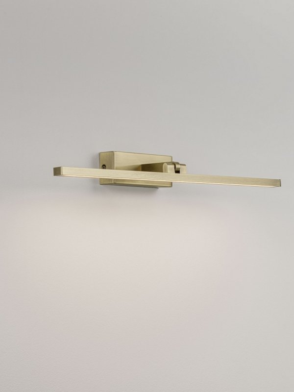 Lampa ścienna kinkiet LED złoty nad lustro listwa regulowana minimalistyczny IP44 ALFAS LE45785 Luces Exclusivas