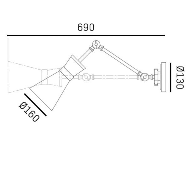 Kinkiet niklowany na wysięgniku regulowany minimalistyczny klasyczny dekoracyjny PAGE W01590NS Cosmo Light
