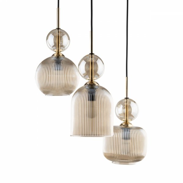 Lampa wisząca potrójna szklane klosze designerska nowoczesna dekoracyjna salonowa SOPHIA 11041 TK-LIGHTING