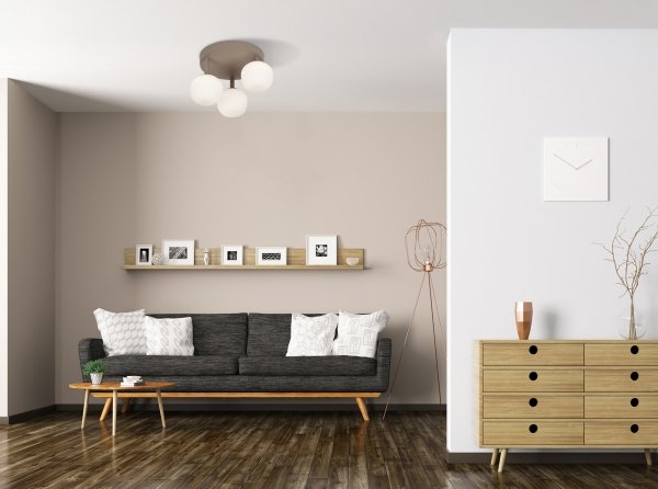 Nowoczesna lampa sufitowa plafon potrójny szklane ryflowane klosze brązowy okrągły minimalistyczny klasyczny Montes PLF-02217-3-BRO Italux 