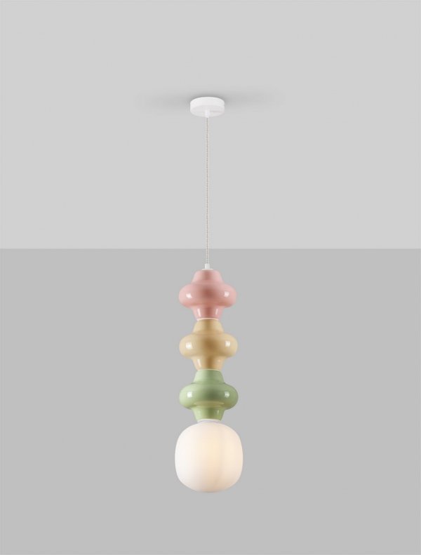 Designerska Lampa Wisząca z Ceramiki Kolorowa Luces Exclusivas VILROSA LE44566