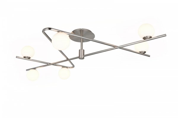 Lampa sufitowa dekoracyjny niklowany plafon w nowoczesnym stylu szklane klosze kule FLAMING 668900607 TRIO SELECT