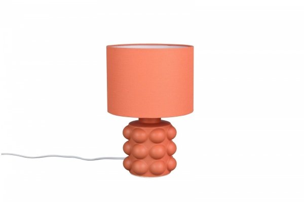 Lampka nocna stołowa ceramiczna morelowa podstawa tkaninowy abażur nowoczesna designerska KATE R56481040 Rl