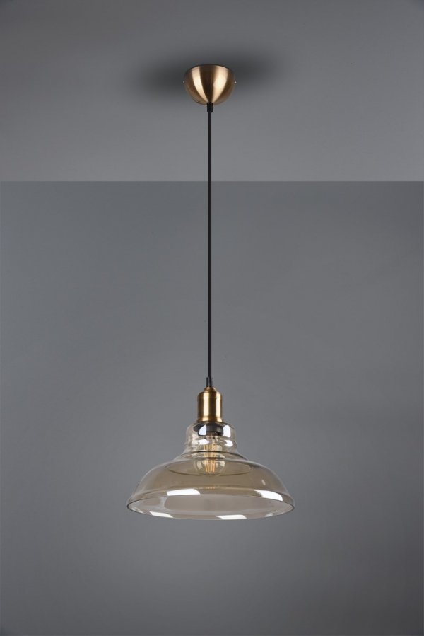 Dekoracyjna lampa wisząca w stylu retro szklany bursztynowy klosz ALDO R30731004 RL