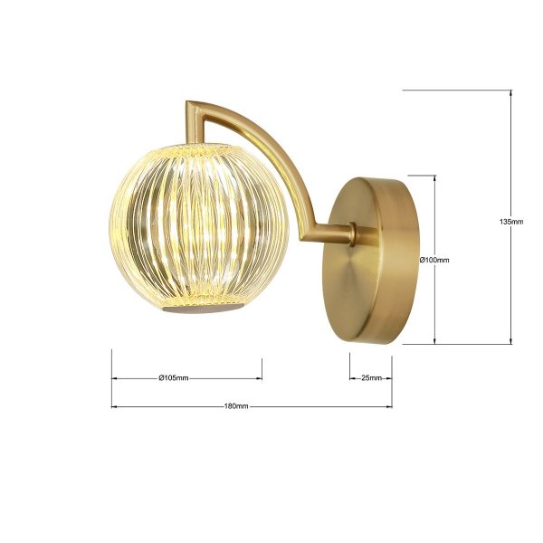 Kinkiet ścienny złoty Glamour Brillant LP-3303/1W GD Light Prestige 