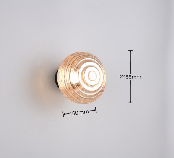 Kinkiet ścienny LED kula ryflowana podświetlający ścianę minimalistyczny uniwersalny designerski metalowy ściemnialny EARL R27771113 RL