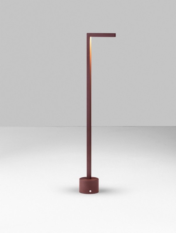 Zewnętrzna lampa stojąca minimalistyczna LED klasyczna uniwersalna aluminiowa kolor rdzawy IP65 BERENDA LE75140 Luces Exclusivas