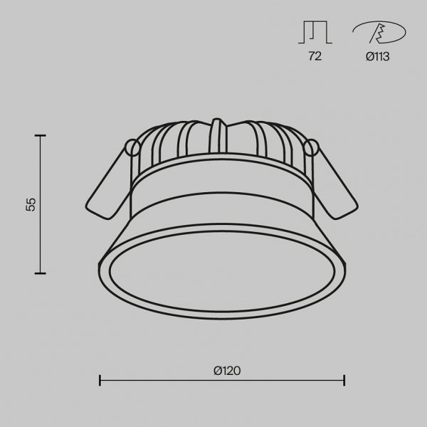 Okrągła Oprawa Wpuszczana Do Łazienki Downlight Okno Maytoni DL055-12W3-4-6K-W