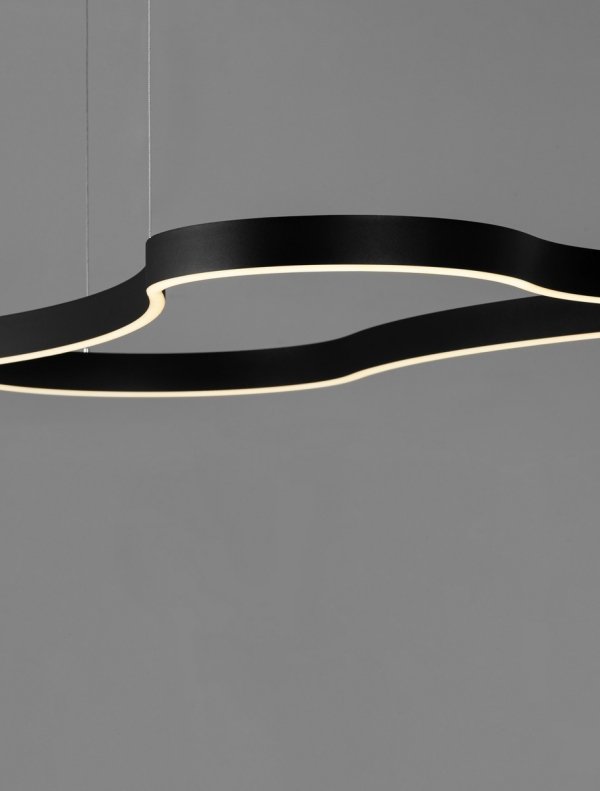 Nowoczesna designerska czarna lampa wisząca LED nad stół 