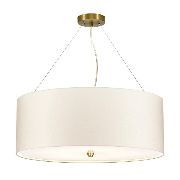 Lampa wisząca 66 cm Pearce 5 źródeł światła postarzany mosiądz jedwabny abażur minimalistyczna DL-PEARCE26-5LT-IV-AB ELSTEAD LIGHTING