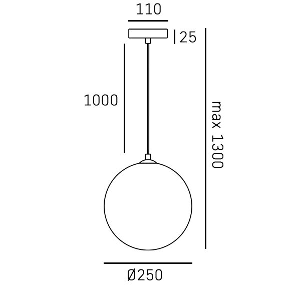 Nowoczesna lampa wisząca szklana kula czarna HALE P01494BK lampa salonowa nad wyspę 