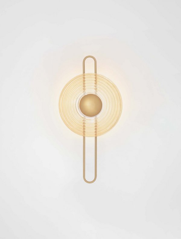 Designerski nowoczesny kinkiet ścienny złoty element BERMUDEZ LE44928 Luces Exclusivas