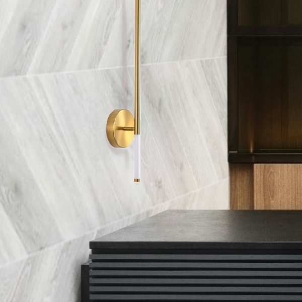 Lampa ścienna kinkiet LED listwa metalowy złoty elegancki klasyczny minimalistyczny uniwersalny FRESCO ST-MD1024S Step Into Design