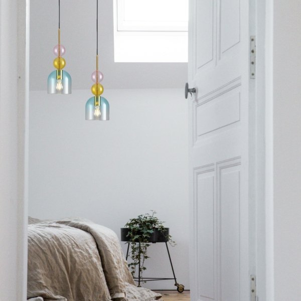Lampa wisząca nowoczesna szklany kolorowy klosz designerska regulacja wysokości PASTELLO ST-DN345A Step Into Design