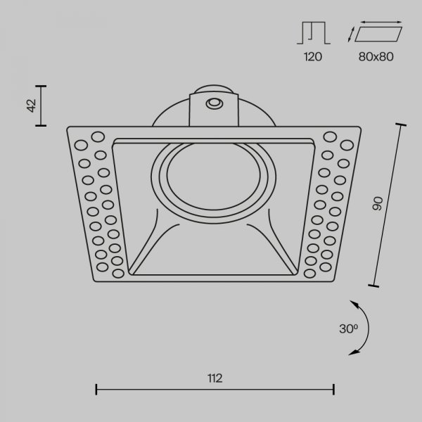 Oprawa wpuszczana downlight kwadratowa DOT DL029-2-01B MAYTONI