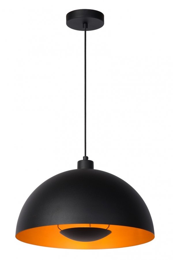 Czarna dekoracyjna lampa wisząca metalowy klosz SIEMON 45496/01/30 LUCIDE