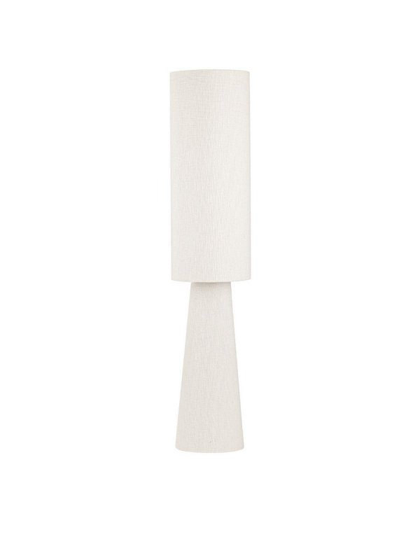 Lampa podłogowa stojąca lniana abażurowa biała rystykalna boho industrialna Luces Exclusivas