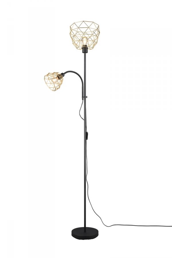 Czarno Złota  Dekoracyjna Lampa Podłogowa Druciana Stylu Loft HAVAL R40712080 RL