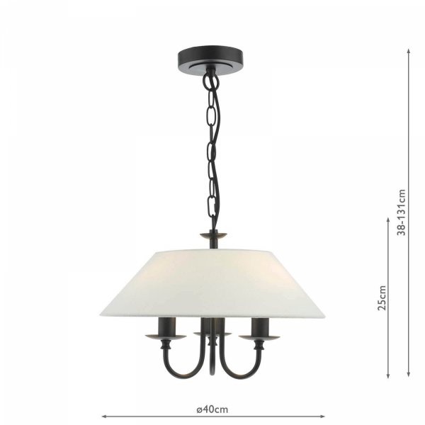 Nowoczesny Żyrandol Biały Abażur SIVAN SIV0322 DAR LIGHTING