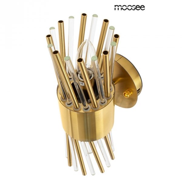 Złoty dekoracyjny kinkiet ścienny LORENZO MSE010100338 MOOSEE Glamour