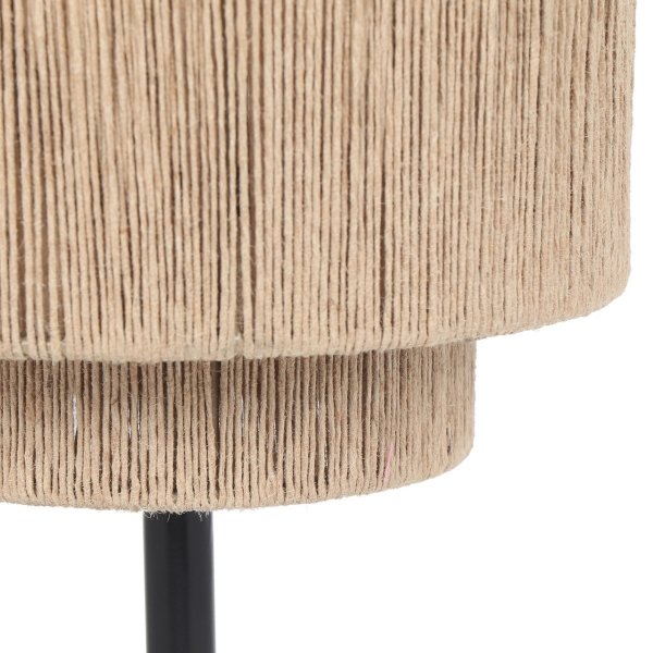 Nowoczesna lampa stołowa nocna metalowa abażur z juty kolor naturalny rystykalna boho industrialna SMILLA 566800136 Trio