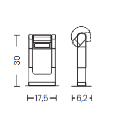 Lampa stojąca zewnętrzna IP65 niski słupek LED ciemno szara Azzardo FRAME 30 AZ6686 12W 4000K