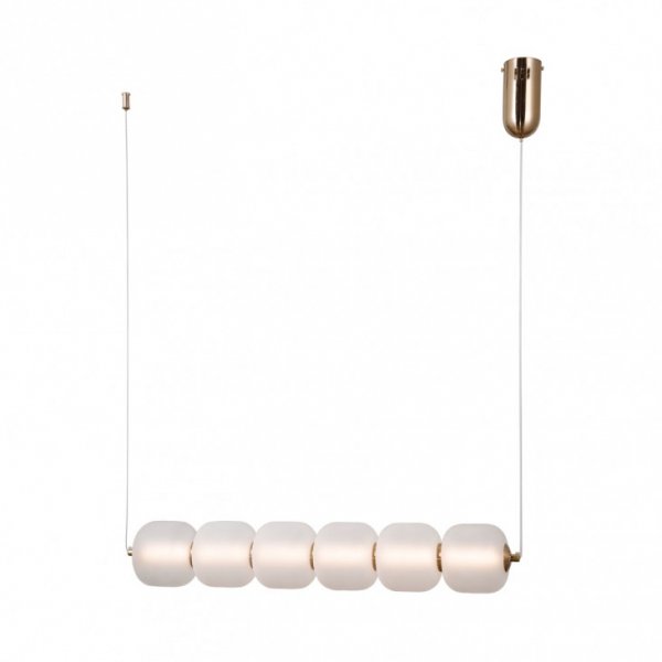 Nowoczesna Dekoracyjna Lampa Wisząca LED W Kolorze Złotym PND-34362-6H-HBR-OPAL ITALUX