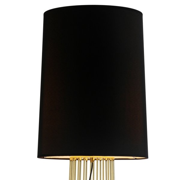 Czarna lampka podłogowa stojąca tkaninowy abażur designerska podstawa minimalistyczna klasyczna nowoczesna FILO MF1235 Step Into Design