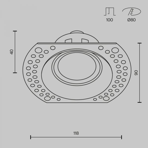 Downlight Okrągły DOT DL042-01-RD-W MAYTONI